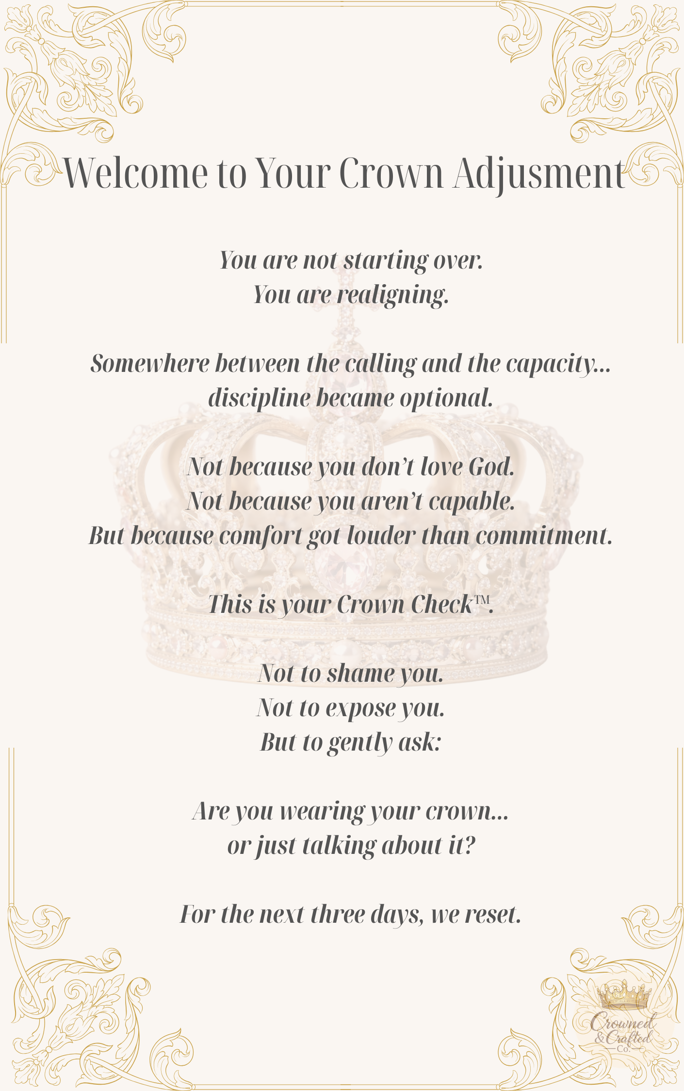 The Crown Check: Discipline Edition